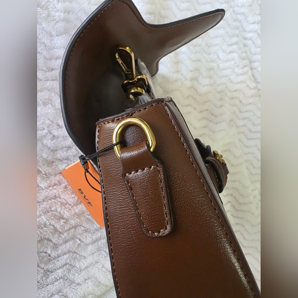 Casual Brown Monogram Crossbody Bag - Picture 5 of 12